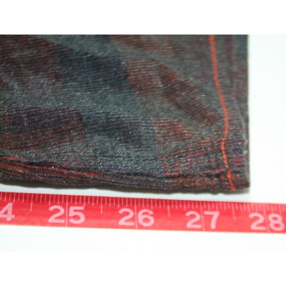 Carbon2Cobalt Mens XXL Plaid Corduroy Shirt Red Blue Soft Casual Button Front - Picture 6 of 7